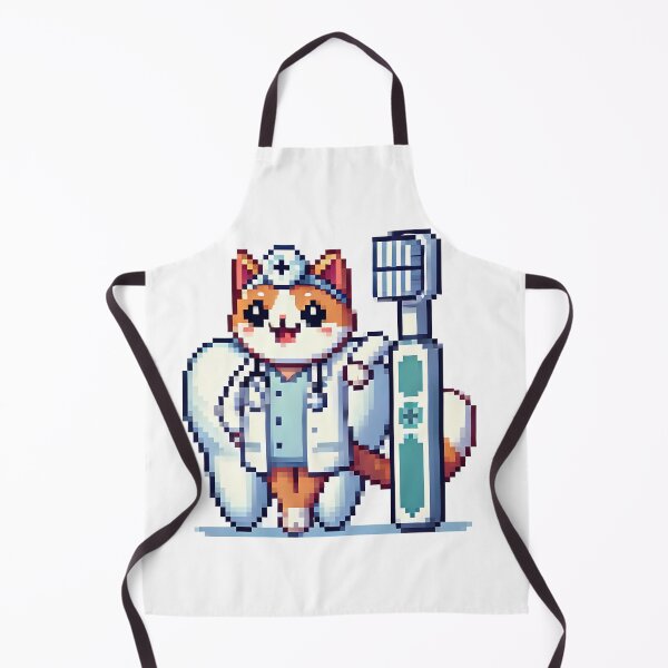 Item preview, Pixelart cat dentist with toothbrush designed and sold by NebulaLabs.