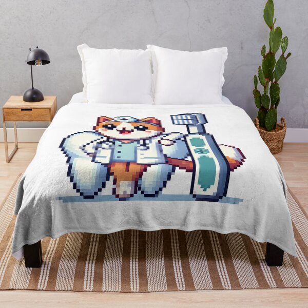Item preview, Pixelart cat dentist with toothbrush designed and sold by NebulaLabs.