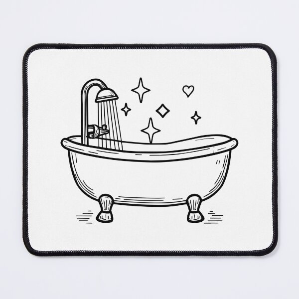 Item preview, Doodle of a bathtub in bathroom designed and sold by rasagamastore.