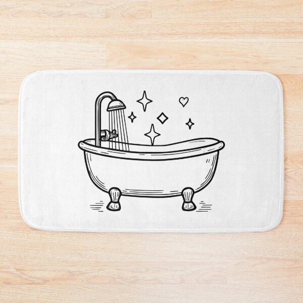 Item preview, Doodle of a bathtub in bathroom designed and sold by rasagamastore.