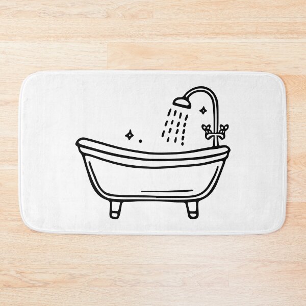 Item preview, Doodle of a bathtub in bathroom designed and sold by rasagamastore.