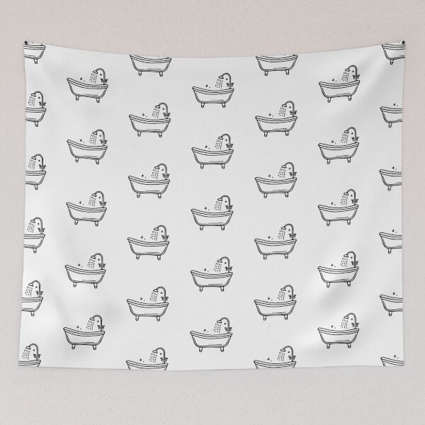 Item preview, Doodle of a bathtub in bathroom designed and sold by rasagamastore.