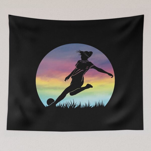 Item preview, Women's Soccer Silhouette Colorful Retro Sunset Girls Soccer designed and sold by MintedFresh.