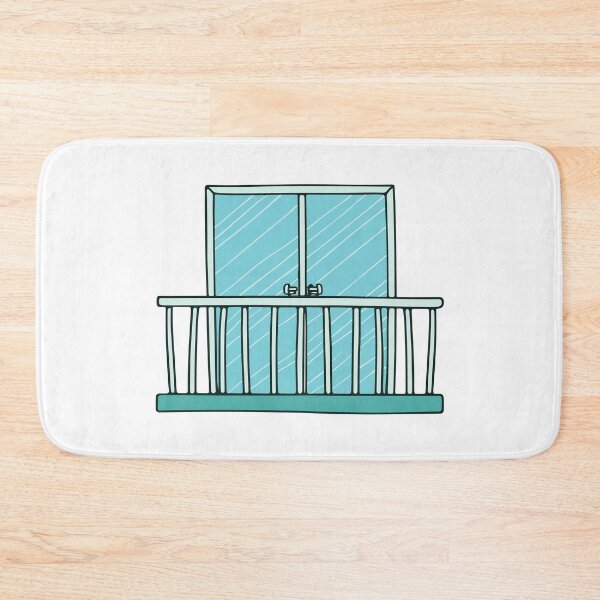 Item preview, glass balcony with railings designed and sold by rasagamastore.