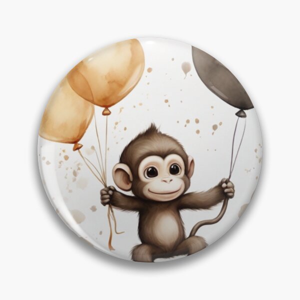 Item preview, Cute Monkey with Balloon designed and sold by Pawsandco.