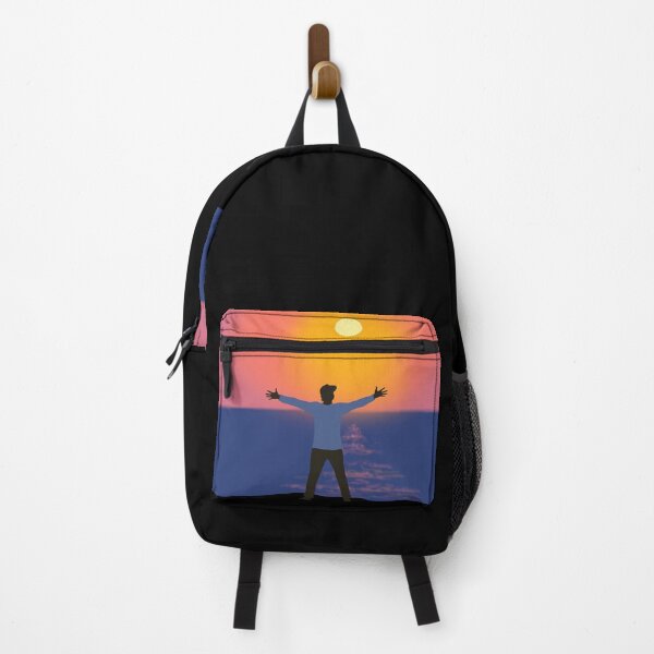 Item preview, A man is standing on a beach and greeting sun designed and sold by Lily Rose Doodle.