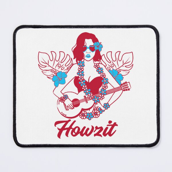 Item preview, HowZit! Woman Posing with sunglasses and guitar Hawaiian Inspired designed and sold by GuesthozGraphix.