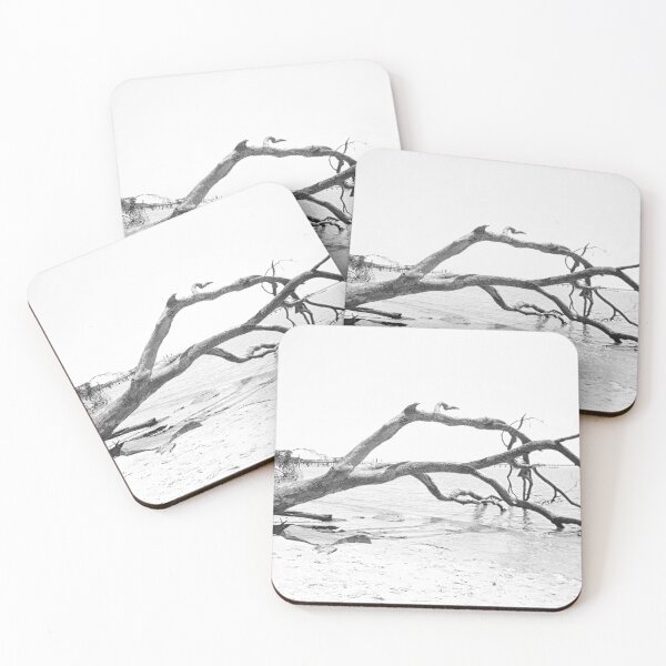 Item preview, Driftwood At Fort Fremont Beach Beaufort South Carolina Black And White designed and sold by LisaWootenPhoto.