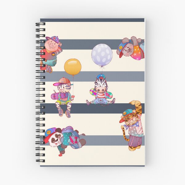 Item preview, Cute skateboarder animals playground with blue stripes designed and sold by Franco Moody.