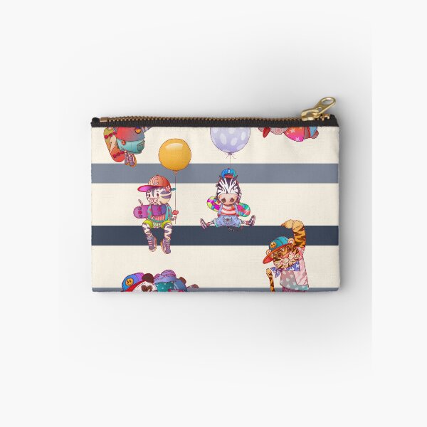 Item preview, Cute skateboarder animals playground with blue stripes designed and sold by Franco Moody.