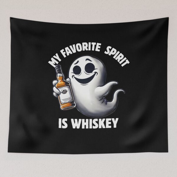 Item preview, Whiskey is my favorite spirit Halloween ghost designed and sold by MilkyForest.