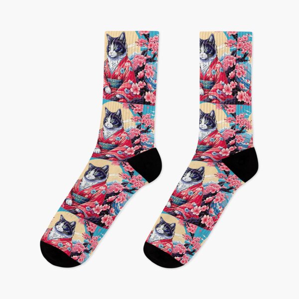 Item preview, cute kimono cat with sakura and japanese style designed and sold by Catophile.