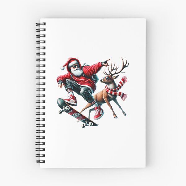 Item preview, Cool Santa skateboarding with reindeer in sunglasses designed and sold by doodlelike.
