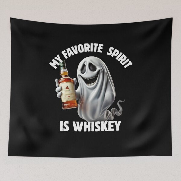 Item preview, Whiskey is my favorite spirit Halloween ghost designed and sold by MilkyForest.