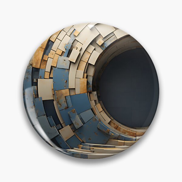 Item preview, Geometric - Wall Circle Blue and Beige designed and sold by KootenayDesigns.