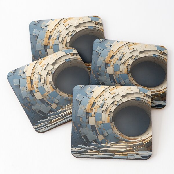 Item preview, Geometric - Wall Circle Blue and Beige designed and sold by KootenayDesigns.
