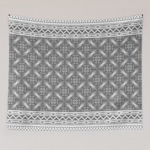 Item preview, Floral silver modern ethnic floral pattern designed and sold by _Patternique_.