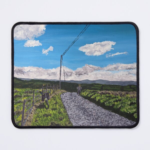Item preview, Cyclist Riding a Bike on a Country Road designed and sold by bethanyivy.