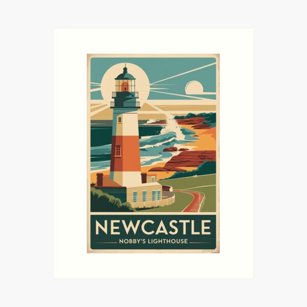 Item preview, Newcastle Vintage Travel Poster designed and sold by TravelerRat.