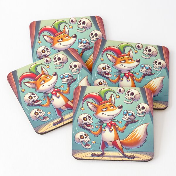 Item preview, Satirical Fox Juggling Skulls designed and sold by KnottyToons.