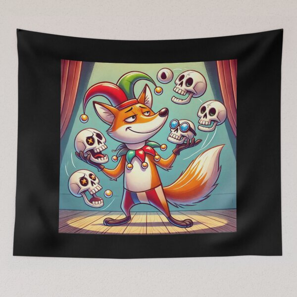 Item preview, Satirical Fox Juggling Skulls designed and sold by KnottyToons.