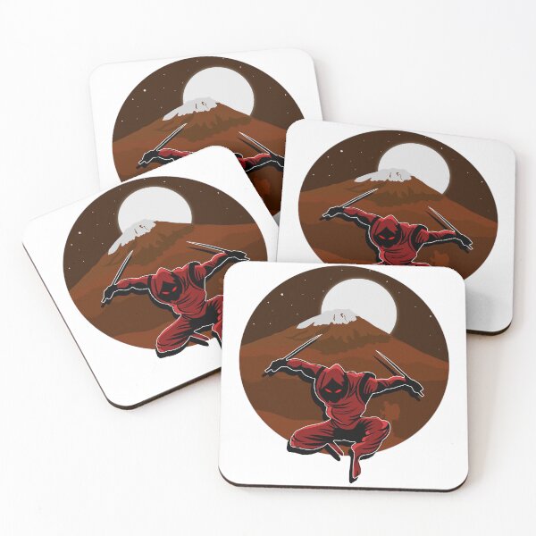 Item preview, Ninja on mountain, moonlit shadows, striking contrast. designed and sold by Tangram 's.