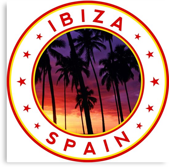 "Ibiza t-shirt, Ibiza sticker, Ibiza poster, white circle" Canvas Print