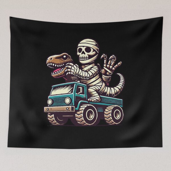 Item preview, Dino With Skeleton Dinosaur On Monster Truck designed and sold by LuminOrb.