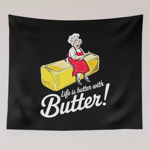 Item preview, Joyful chef riding giant butter stick designed and sold by artwaves.