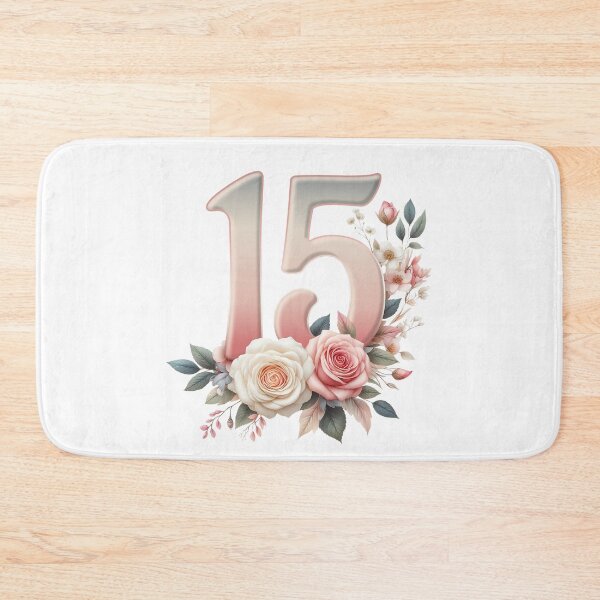 Item preview, 15th Birthday, floral, number 15, girl’s designed and sold by iclipart.