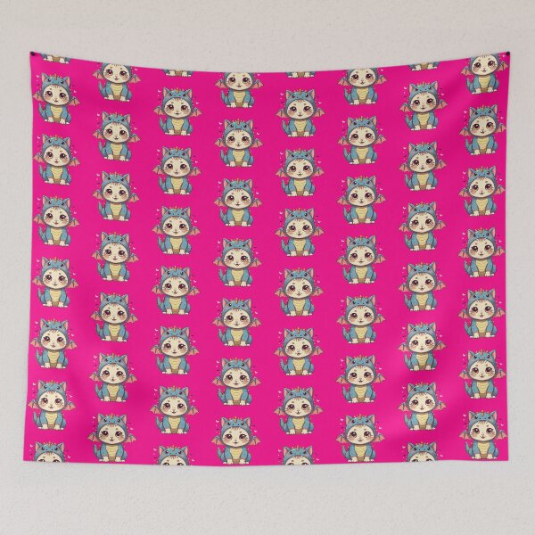Item preview, Cute Kitty Dressed As A Blue Dragon | Pink designed and sold by PinkGoddessLove.