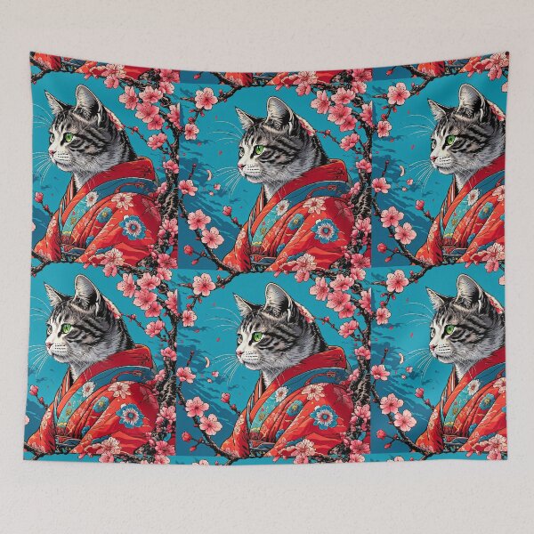 Item preview,  japanese aesthetic cat kimono  designed and sold by Catophile.