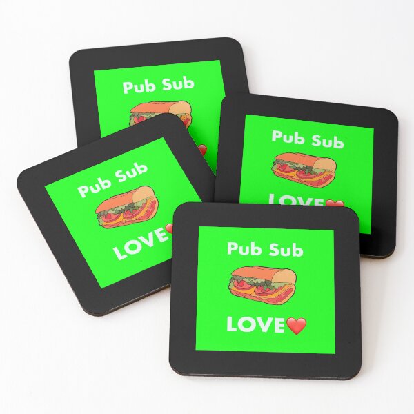 Item preview, Pub Sub LOVE, Publix Sub Love White text green background  designed and sold by OneCatShop.