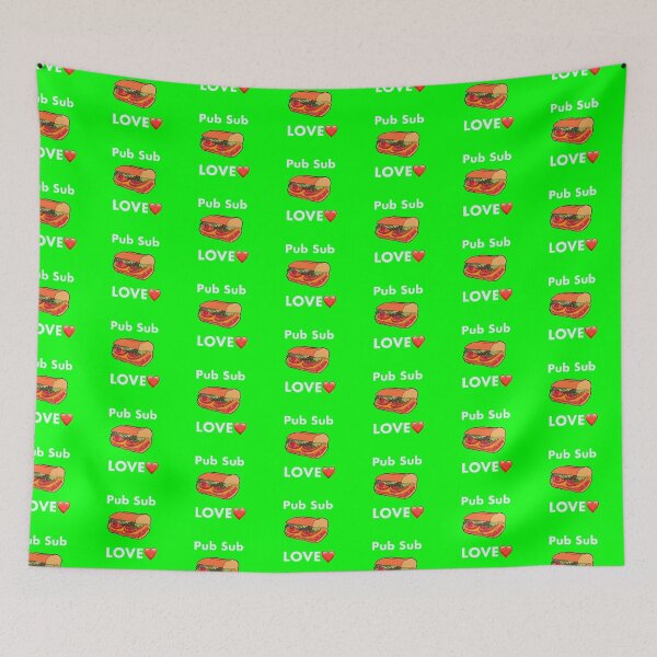 Item preview, Pub Sub LOVE, Publix Sub Love White text green background  designed and sold by OneCatShop.