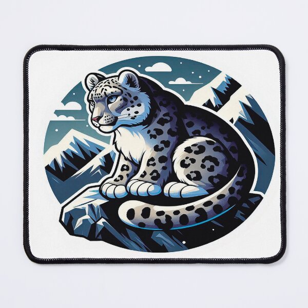 Item preview, Serene Snow Leopard Resting Peacefully on Mountain Rock – Experience the Majesty of the Wild Himalayas designed and sold by KreaDesignOne.