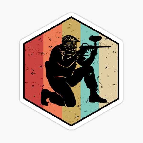 Vista previa del artículo con la obra «Regalo de paintball retro vintage para hombres», diseñado y vendido por MintedFresh.