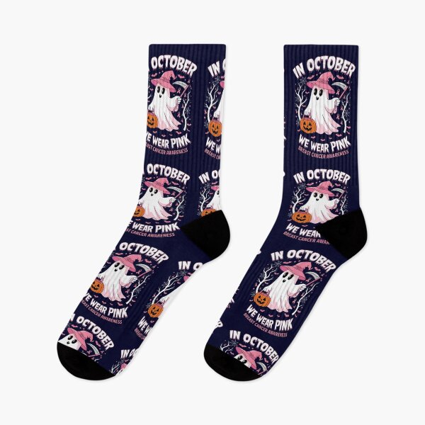 Item preview, In October We Wear Pink Breast Cancer Awareness Halloween Ghost designed and sold by Trendsecne.
