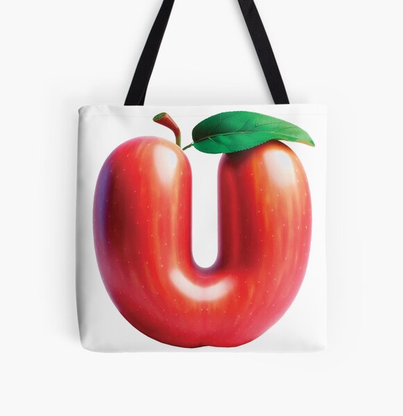 APPLE LETTER U All Over Print Tote Bag