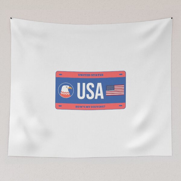 Item preview, Vanity Plate - USA with Flag - United States designed and sold by MatterOfStyle.