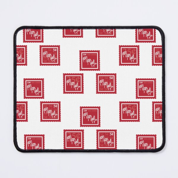 Item preview, ASL | Cherry Red & White Stamps | College American Sign Language Major | Deaf Communication Graduate School Class | Interpreter Job | University Degree Minor | StampHeed 002 designed and sold by StampHeed.
