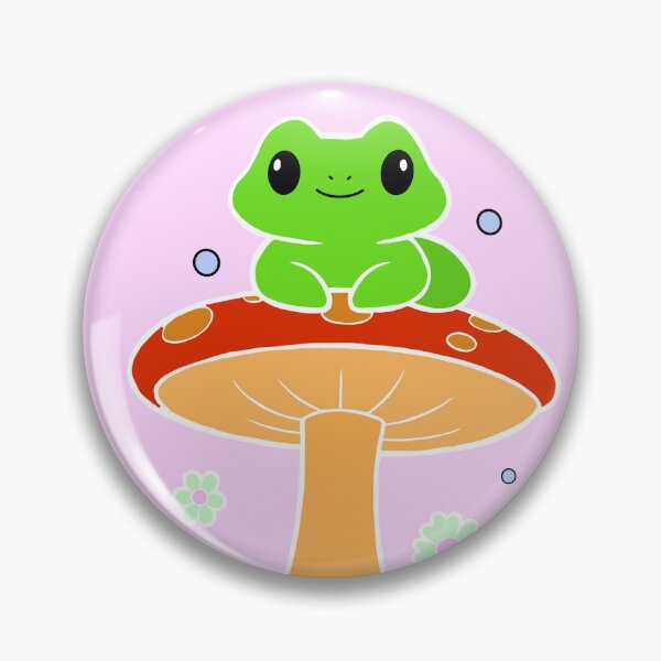 Item preview, Cute frog on mushroom designed and sold by EllaWillmoth.