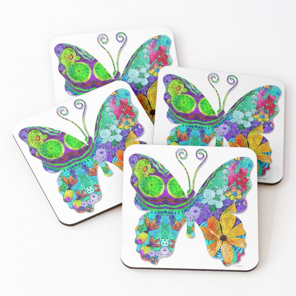 Item preview, Garden Butterfly 5 Colorful Floral Botanical Art designed and sold by Sharon Cummings Art.