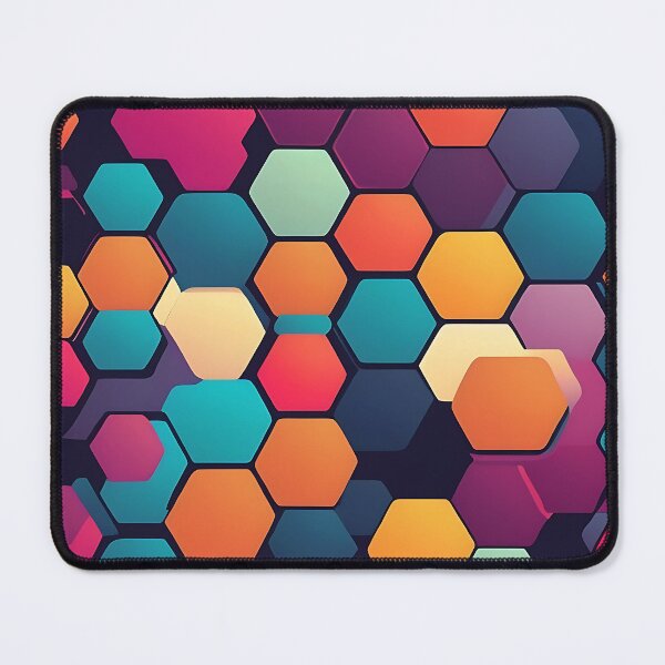 Item preview, Hexagon Fusion with overlapping hexagons in vibrant colors for dynamic design designed and sold by Tchoice.