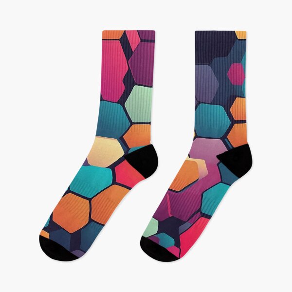 Item preview, Hexagon Fusion with overlapping hexagons in vibrant colors for dynamic design designed and sold by Tchoice.