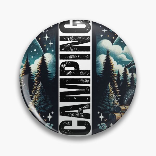Item preview, Chic design with a camping theme on a black background designed and sold by LoliDesignShop.