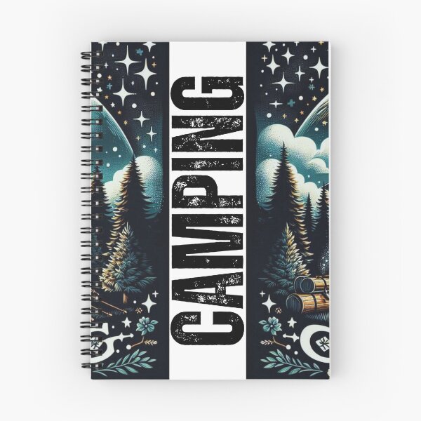 Item preview, Chic design with a camping theme on a black background designed and sold by LoliDesignShop.