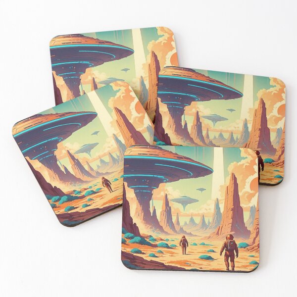 Item preview, Explorers Among the Floating Cities of Space designed and sold by ArtComixHaven.