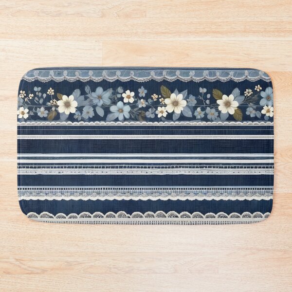 Item preview, IMAGE PRINT ONLY Lacy Flowers Vintage Lace Look and Faux Denim 3 of 4 designed and sold by Beachy.