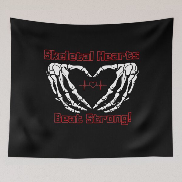 Item preview, Funny Skeleton Skeletal Hearts Beat Strong designed and sold by InfinVibeDesign.