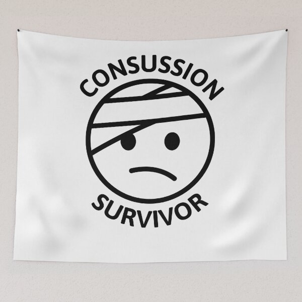 Item preview, Concussion Survivor! Funny Head Injury Black And White designed and sold by PMCreative.